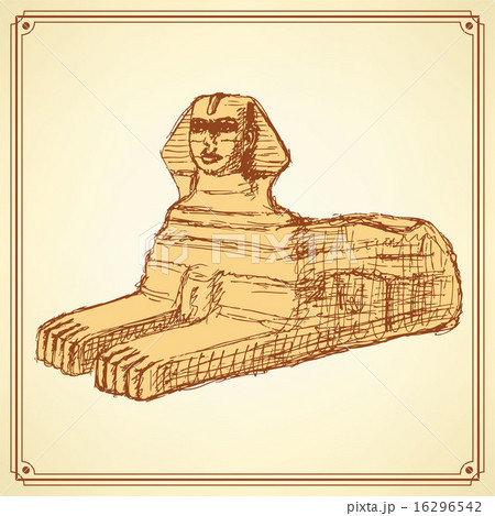 Sketch Sphinx Monument In Vintage Styleのイラスト素材