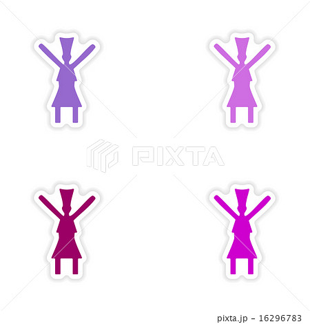 assembly realistic sticker design on paper traditional dance 16296783
