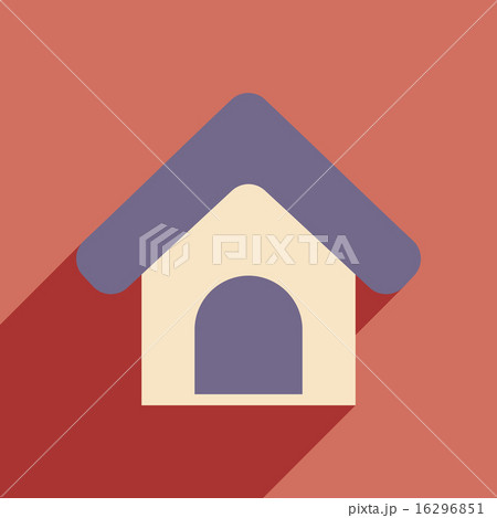 Flat with shadow icon and mobile application Booths for dogs Flat with shadow icon and mobile application Booths for dogs 16296851