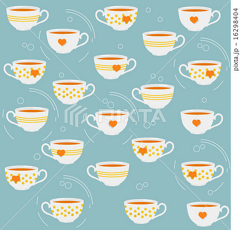 Cute tea cups. Vector seamless pattern. 16298404