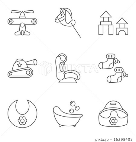 Baby thin line related vector icon set 16298405