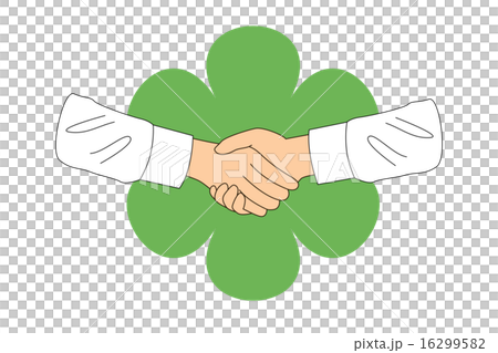 握手_ノーマル_シャツ_緑花 握手_ノーマル_シャツ_緑花 16299582