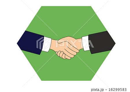 握手_ノーマル_スーツ_緑六角 16299583