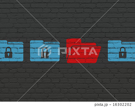 Business concept: folder icon on wall background 16302202