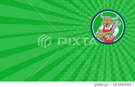 Business card Bull Mechanic Spanner Standing Business card Bull Mechanic Spanner Standing 16306491