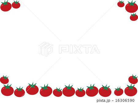 赤いトマトのフレームのイラスト素材