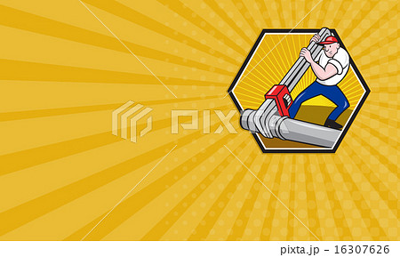 Business card Plumber Worker With Adjustable  16307626