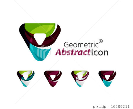 Set of abstract geometric company logo triangles, arrows 16309211
