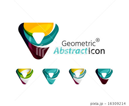 Set of abstract geometric company logo triangles, arrows Set of abstract geometric company logo triangles, arrows 16309214