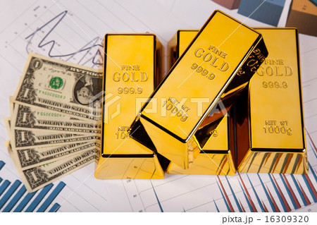 Gold background, ambient financial concept 16309320