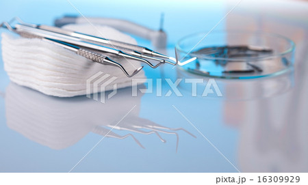 Dental tools and equipment, bright colorful Dental tools and equipment, bright colorful 16309929