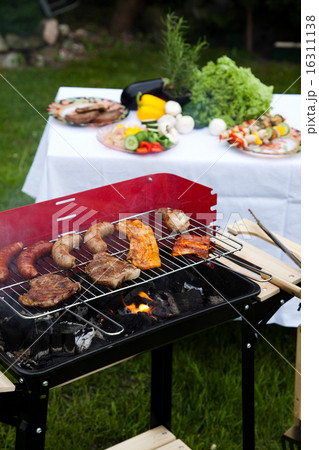 Grilling at summer weekend, bright colorful  16311138