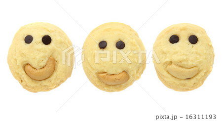 Set of Smiling cookies isolated on white 16311193