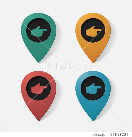 Realistic color pointer: finger to the right Realistic color pointer: finger to the right 16313222