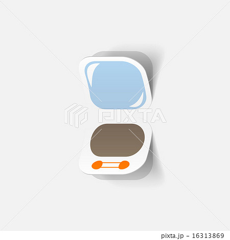 Realistic paper sticker: cosmetic powder 16313869