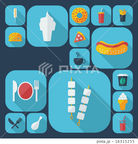 Flat modern design with shadow fast food 16315255