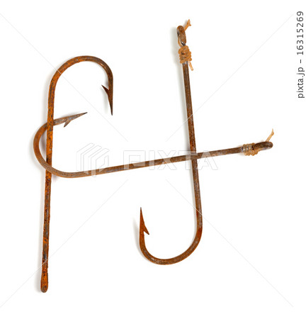 H-shaped old rusty fish hooks H-shaped old rusty fish hooks 16315269