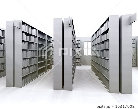 白い図書室のイラスト素材