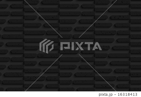 Textured black plastic cut in half hexagons 16318413