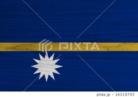 Nauru Flag painted on old wood 16319705