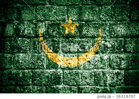 Mauritania Flag painted on brick wall Mauritania Flag painted on brick wall 16319707