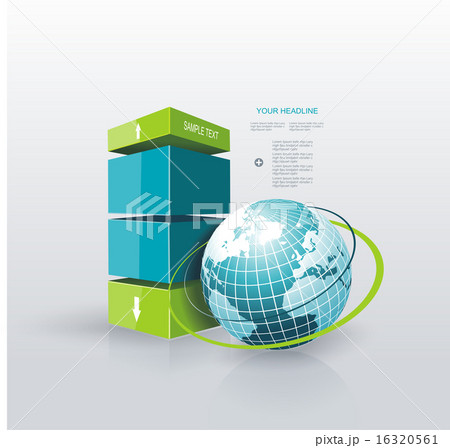 Modern Design template Infographic with Globe. 16320561