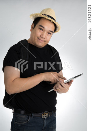 Portait asian man with tablet Portait asian man with tablet 16321521