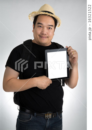 Portait asian man with tablet Portait asian man with tablet 16321522