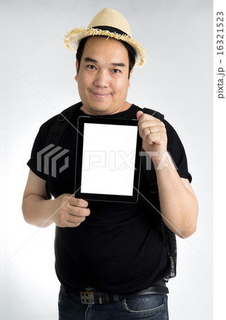 Portait asian man with tablet Portait asian man with tablet 16321523