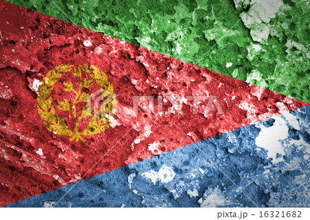 Eritrea Flag painted on concrete 16321682