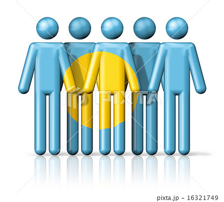 Flag of Palau on stick figure 16321749
