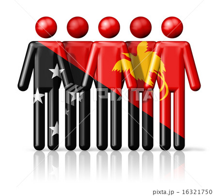 Flag of Papua New Guinea on stick figure 16321750