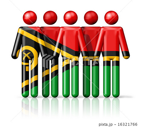 Flag of Vanuatu on stick figure 16321766