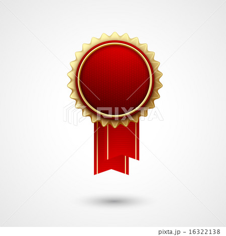 Red Color vector award  badge and ribbon. Premium quality.  16322138