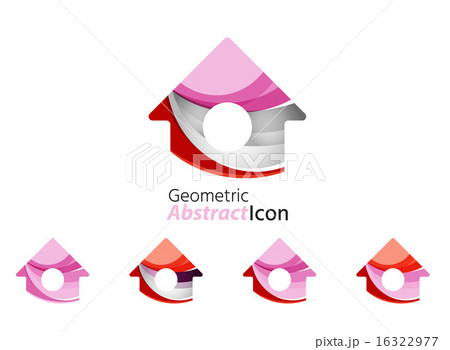Set of abstract geometric company logo home, house, building 16322977