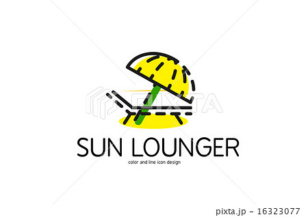 Color line icon for flat design. Sun lounger 16323077