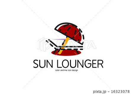 Color line icon for flat design. Sun lounger 16323078