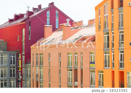 Aerial view on colorful residential buildings 16323391