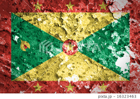 Grenada Flag on concrete wall 16323463