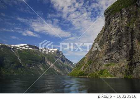 Low angle shot from within geirangerfjord Low angle shot from within geirangerfjord 16323516