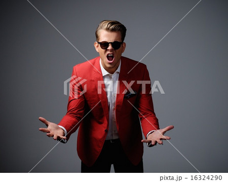 Stylish man in red jacket 16324290