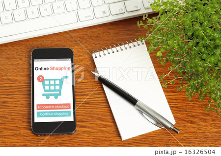 Smart phone with online shopping concept Smart phone with online shopping concept 16326504