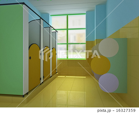 3d public children's toilet. 16327359