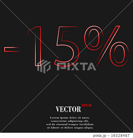 15 percent discount icon symbol Flat modern web de 16328487