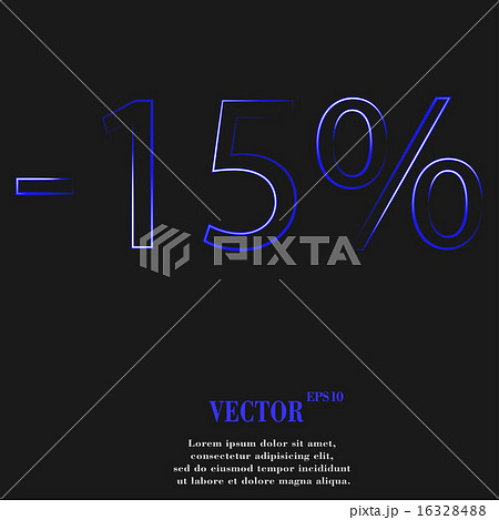 15 percent discount icon symbol Flat modern web de 16328488
