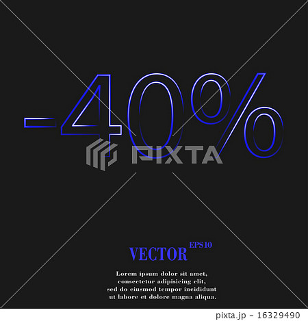 40 percent discount icon symbol Flat modern web de 16329490