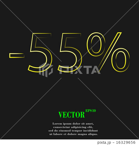 55 percent discount icon symbol Flat modern web de 16329656