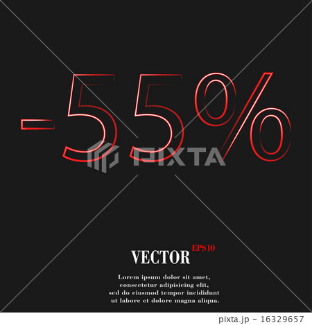 55 percent discount icon symbol Flat modern web de 16329657