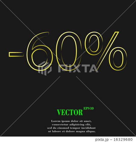 60 percent discount icon symbol Flat modern web de 16329680
