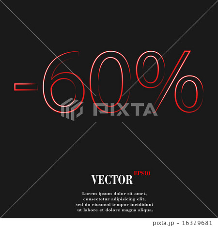 60 percent discount icon symbol Flat modern web de 16329681